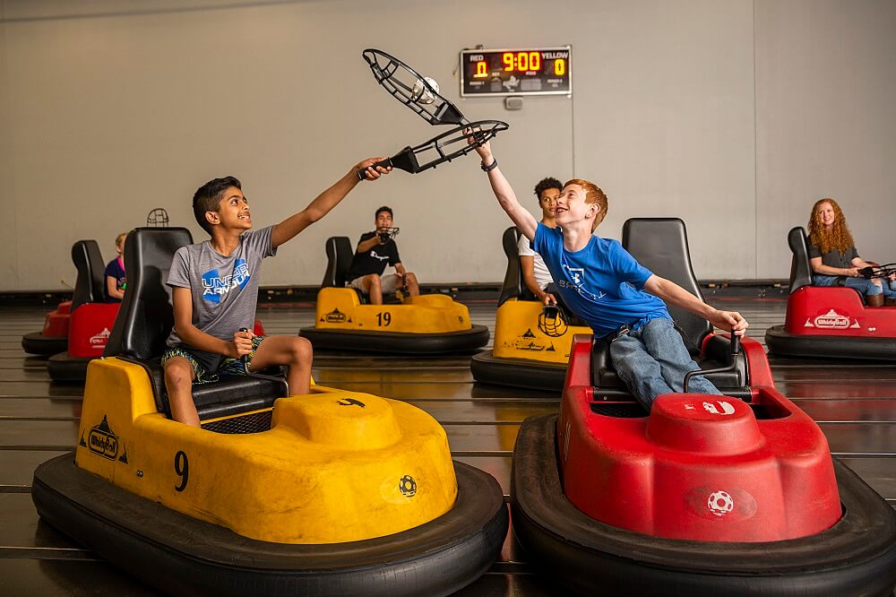 boy playing WhirlyBall